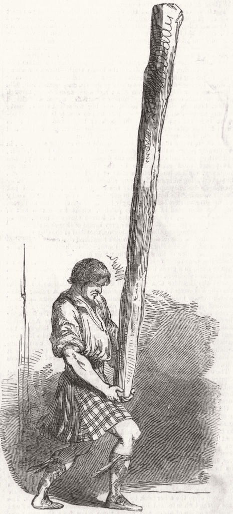 ATHLETICS. Throwing the Cahher 1847 old antique vintage print picture